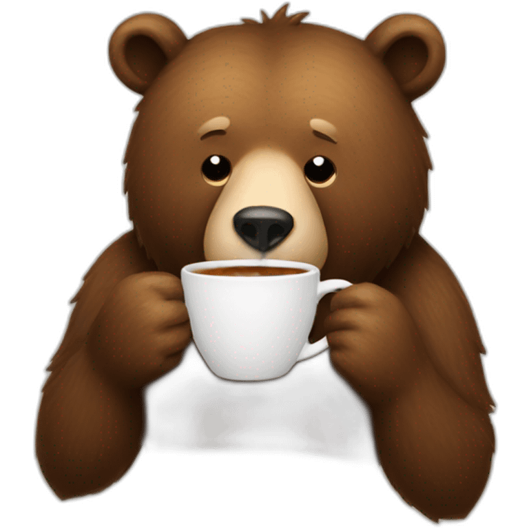 bear drinking a hot coffee emoji