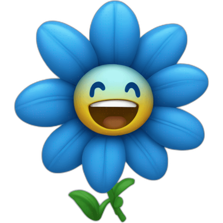 flower head with blue body dancing emoji