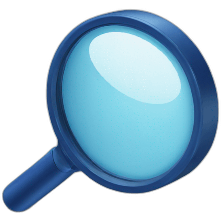 Magnifier blue with letter W emoji