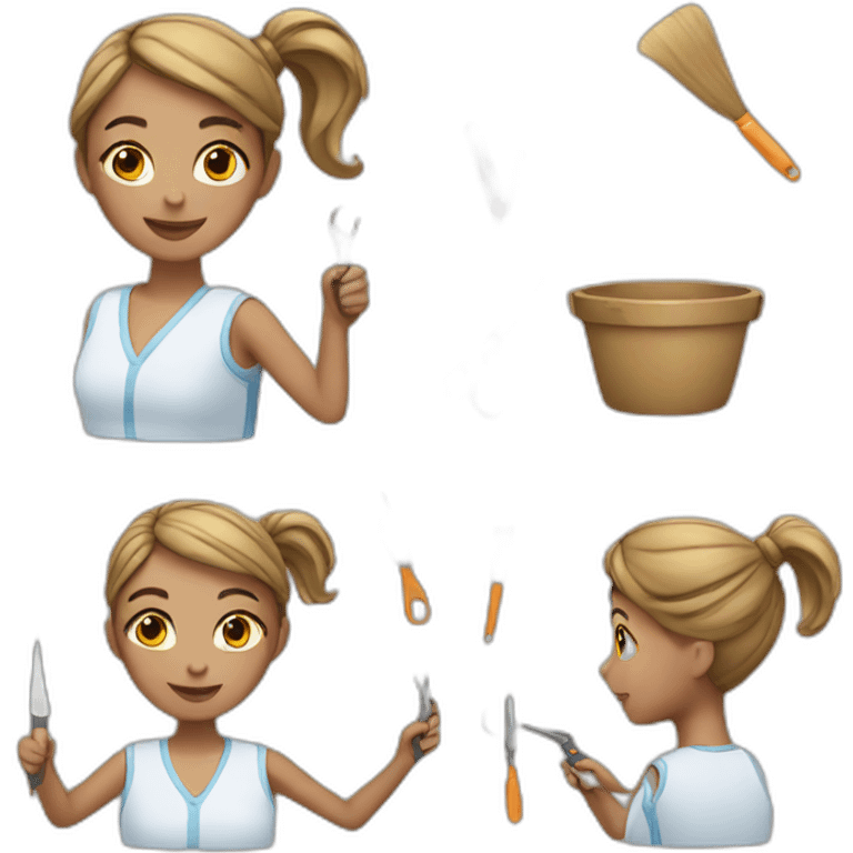 Girl crafting emoji