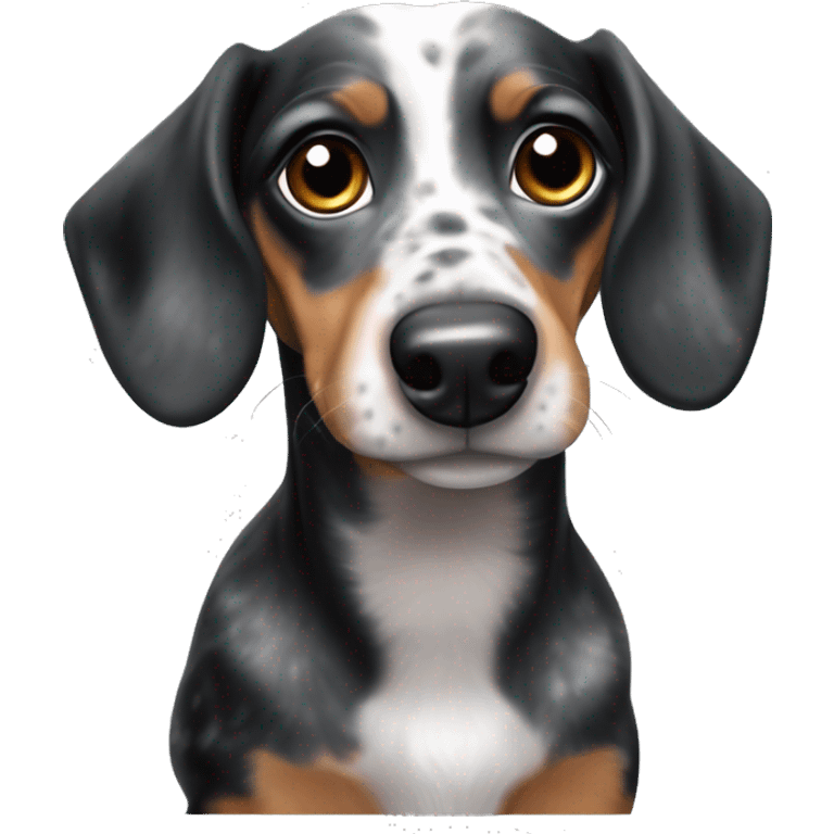 Black and silver merle mini dachshund  emoji