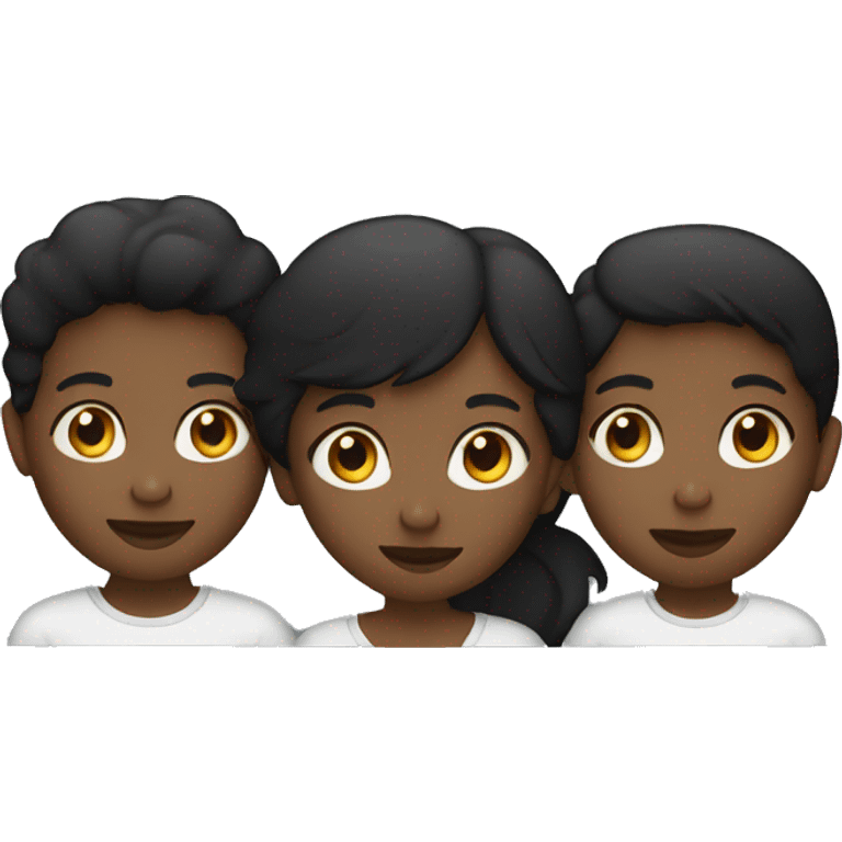 iOS-like minimalistic black family with 2 children  emoji