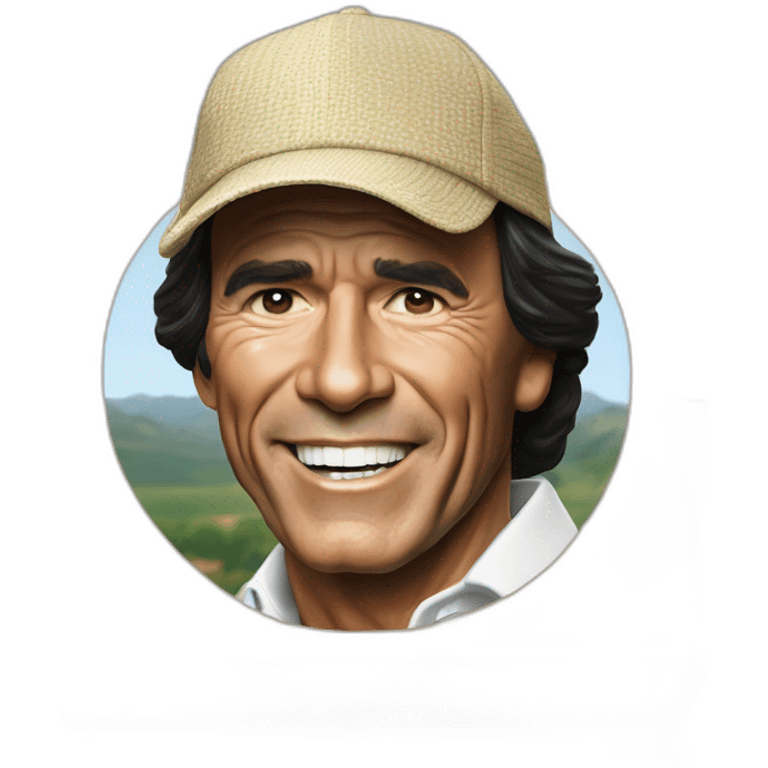 Hyperrealist Julio iglesias with caja rural cap emoji