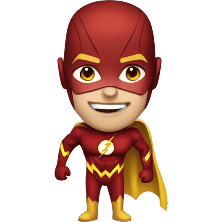 Handsome man dressed as The Flash emoji