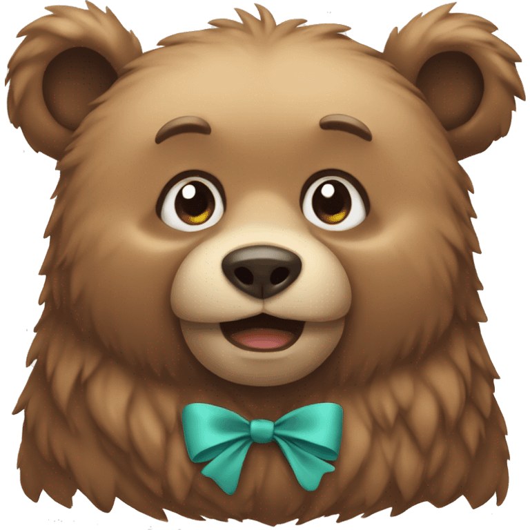 Bear with bow emoji