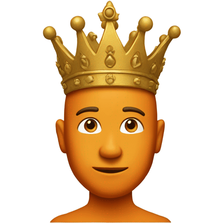 Orange wearing a large golden crown emoji