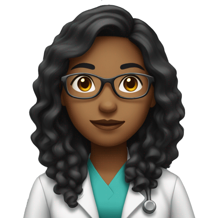 Young African American female scientist with long black hair  emoji