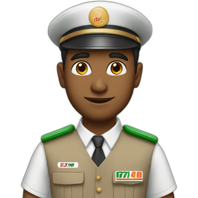 Indian guy in a 7/11 uniform emoji