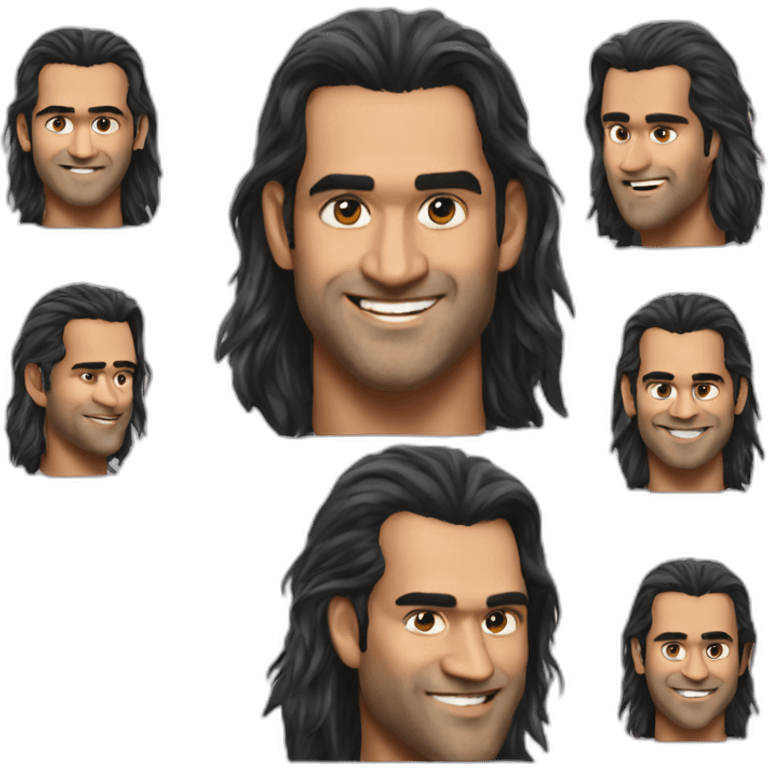 Ms dhoni long hair emoji