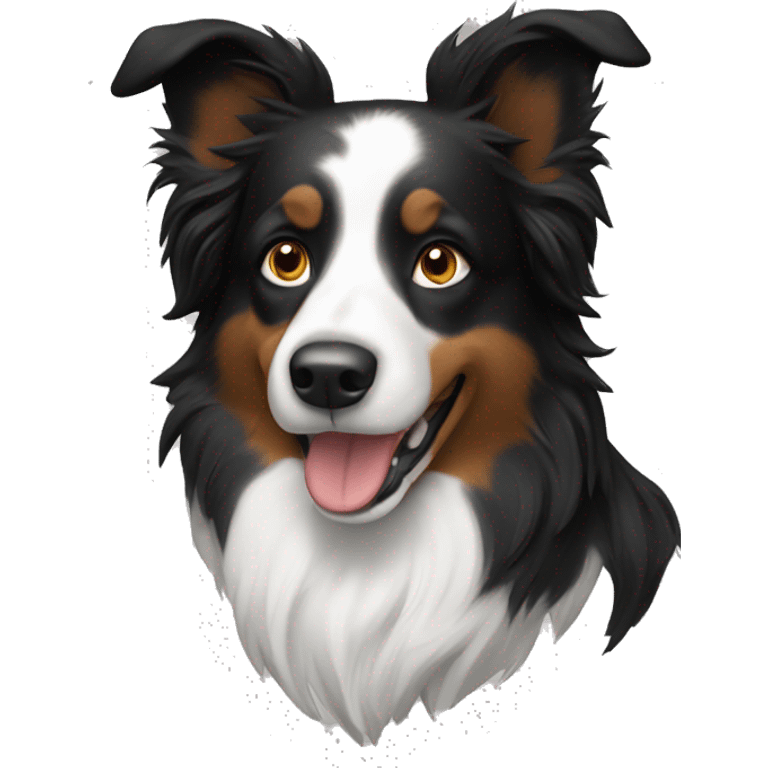 border collie dog profile facing emoji