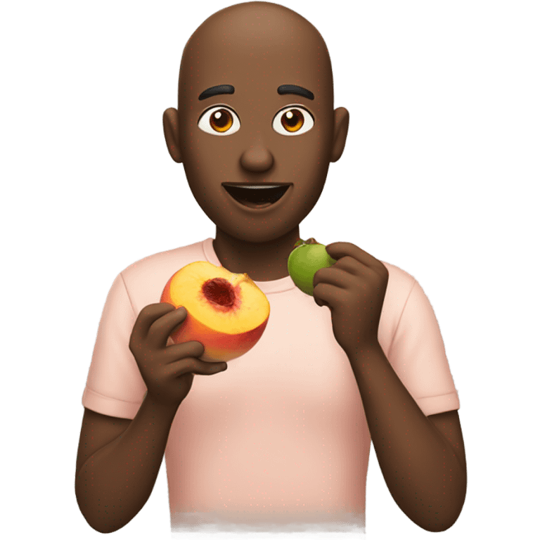 man eating peach emoji