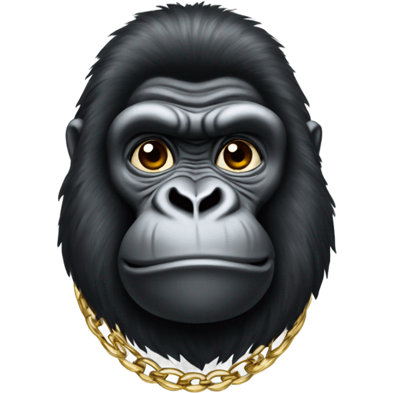 a gorilla with a wig and wearing a gold chain named nyla  emoji