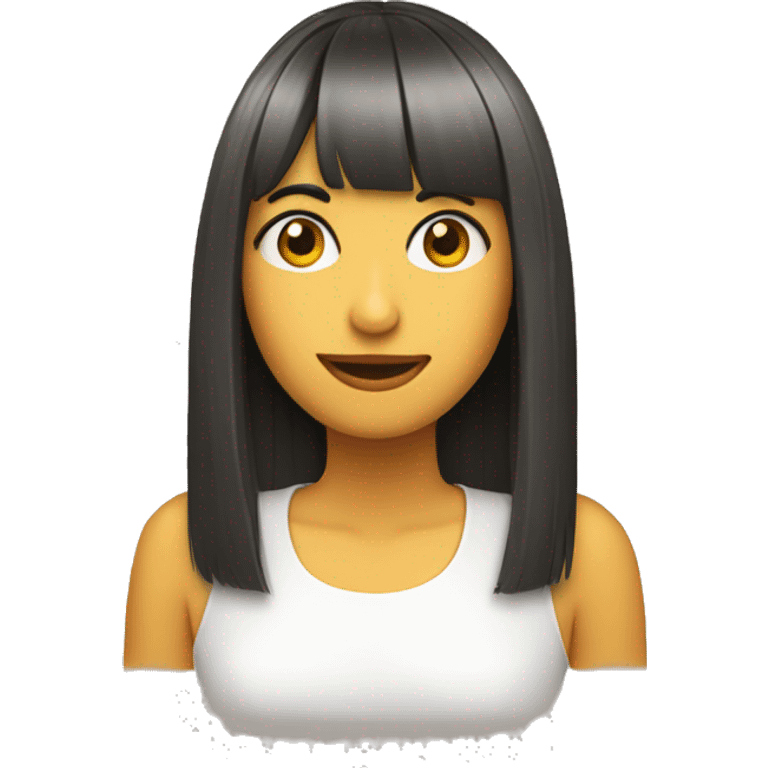 Chica con flequillo y pel medio cort emoji