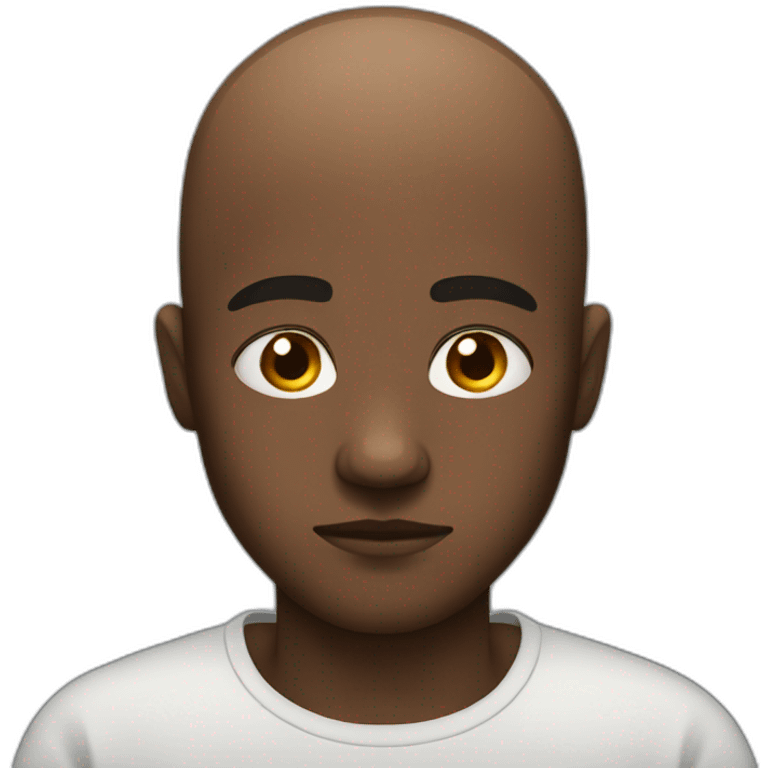 black man sad without hair emoji