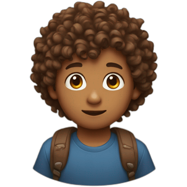 Curly boy with bears emoji