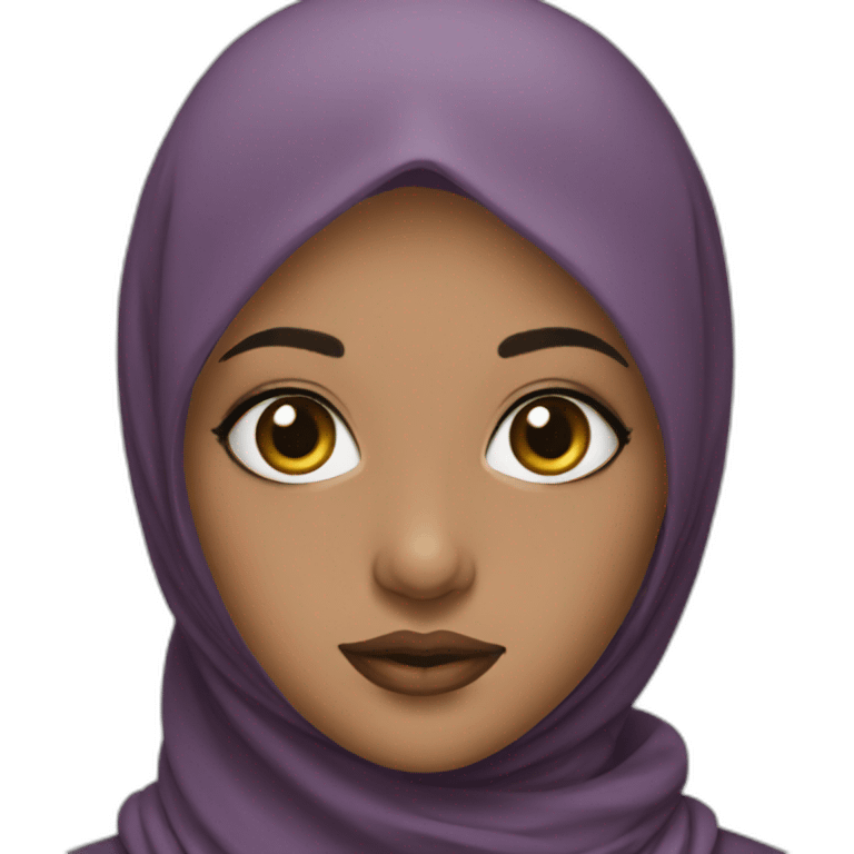 girl in hijab with makeup emoji