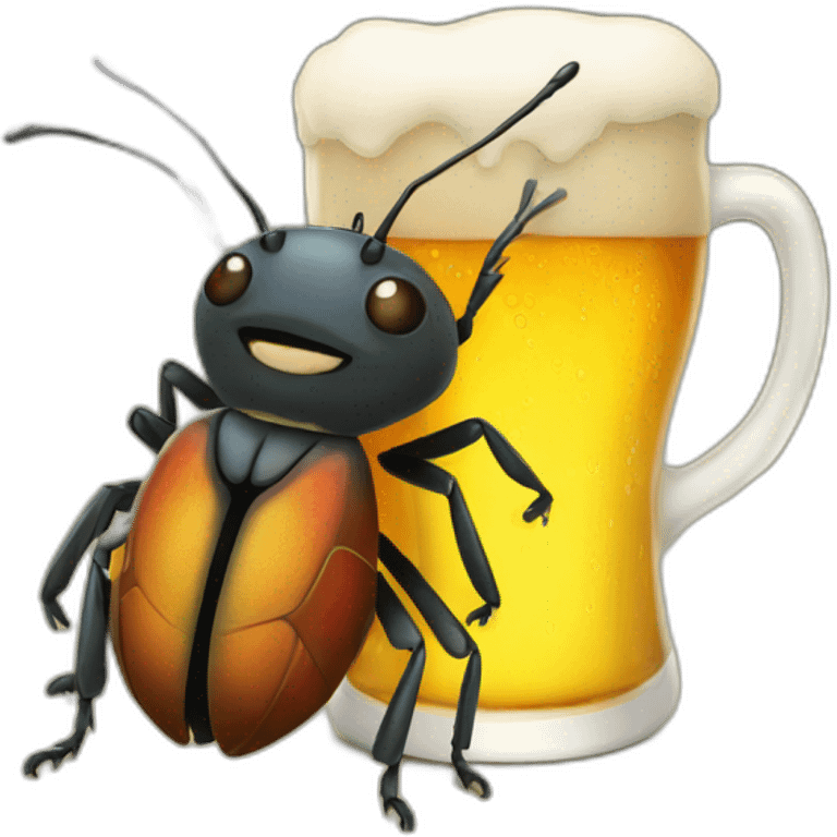 bug with a beer emoji