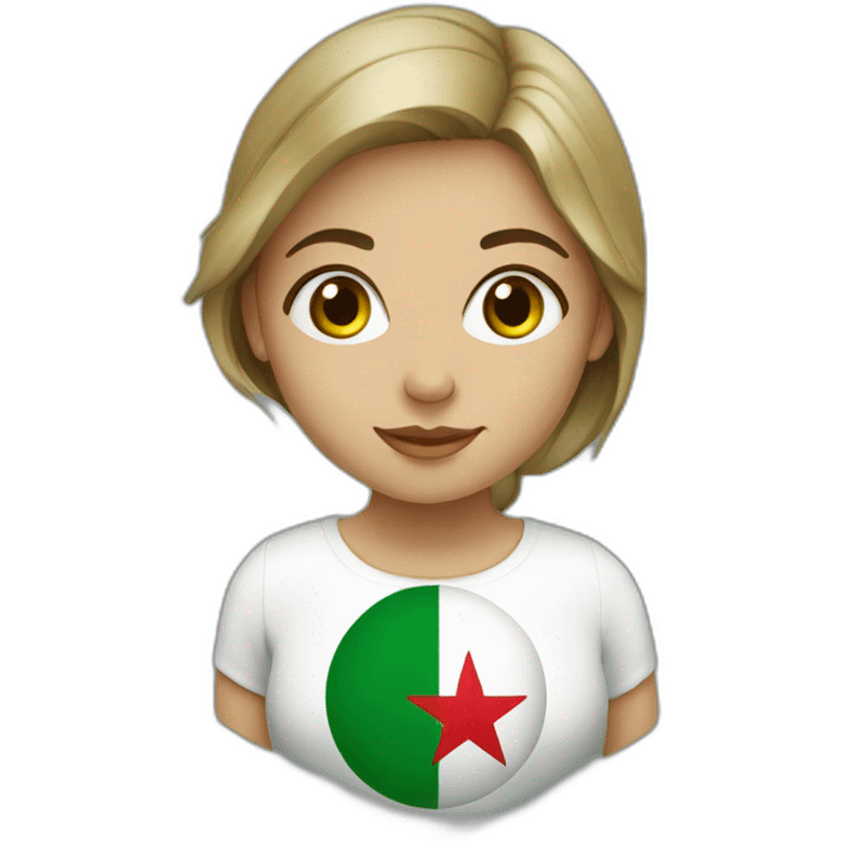 Girl with algeria flag emoji