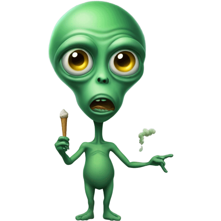 Alien smoking weed emoji