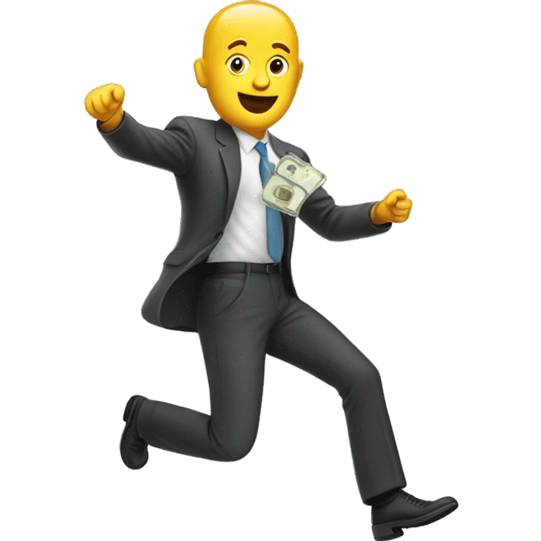 Laptop man with flying cash emoji