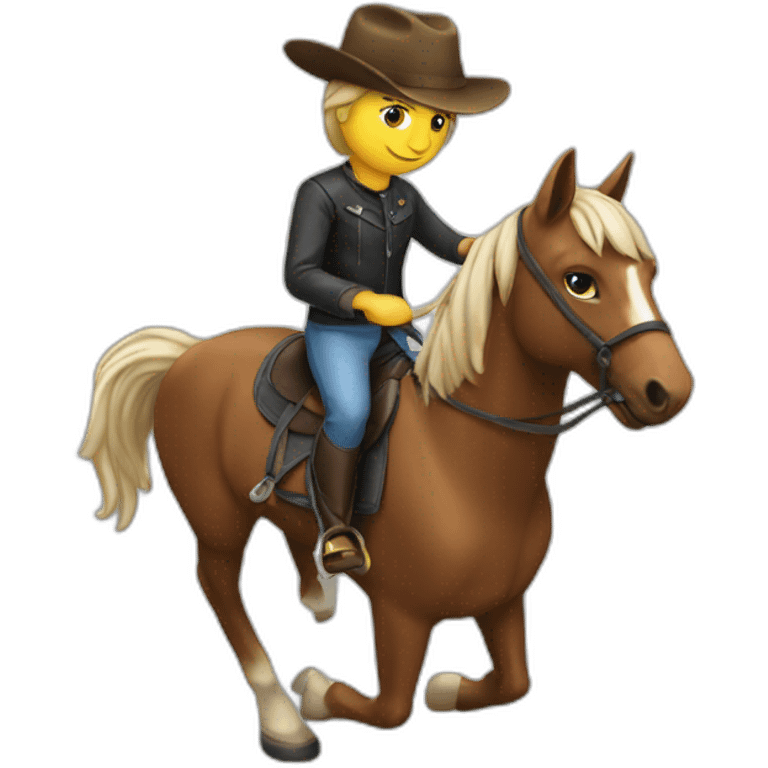 Chat sur un cheval emoji