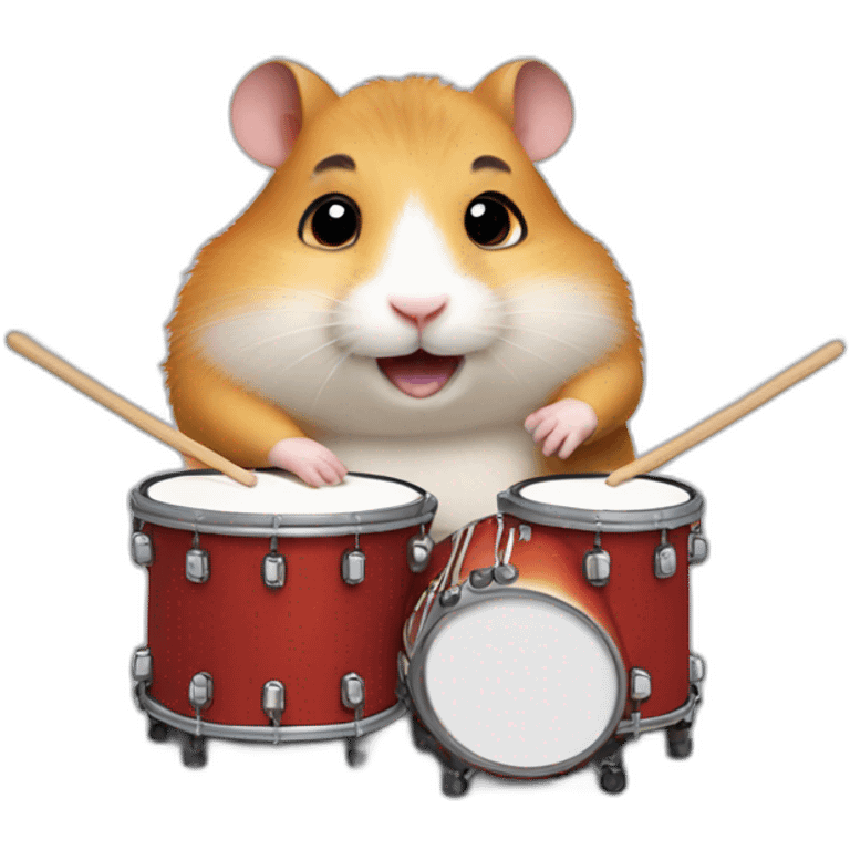 fat hamster playing drums emoji