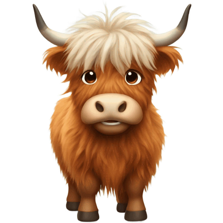 Fluffy highland cow emoji