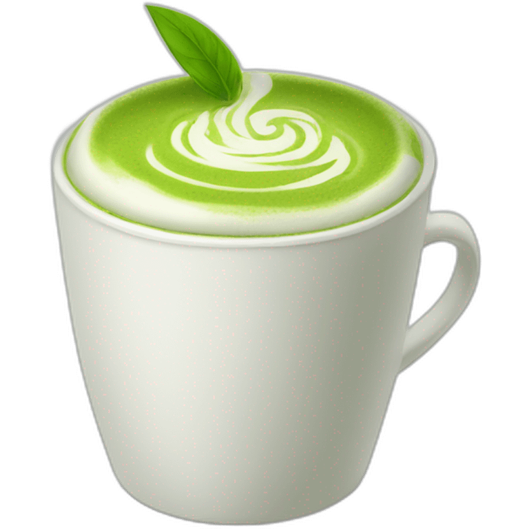 Green Matcha latte in a white cup emoji