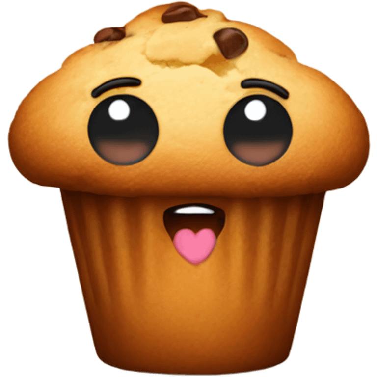 Muffin with legs and heart eyes emoji