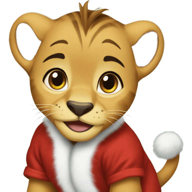 Baby Nala from Lion King wearing Christmas pajamas  emoji