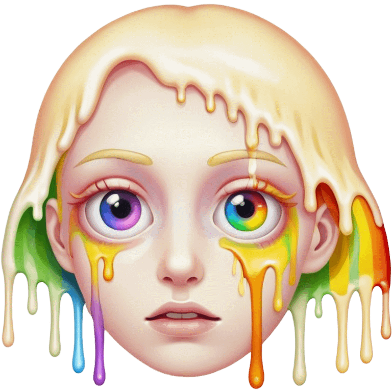 weird melted rainbow eye emoji