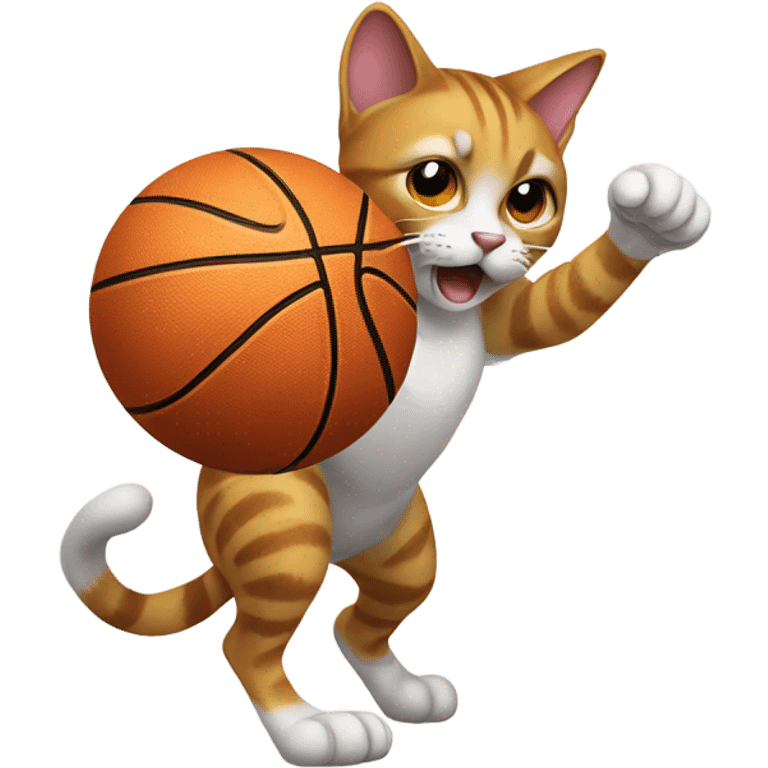 Cat playong basketball emoji