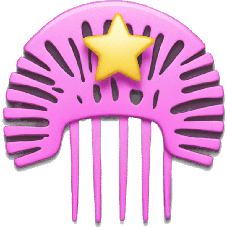 Pink comb with star ios style emoji