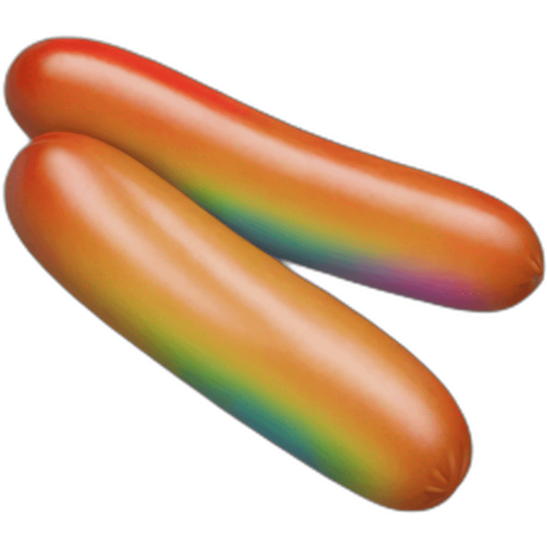 Sausage in rainbow colours emoji