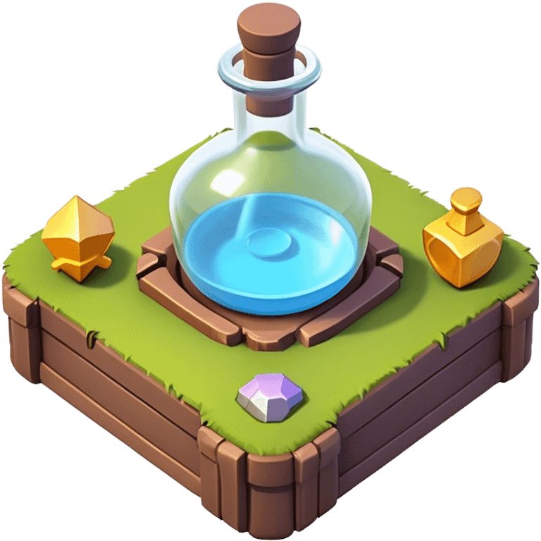 Clash of Clans aesthetic: Cinematic Playful 3D Isometric Health Potion Emoji, rendered in a 3D vector-style similar to standard emojis with minimal shading and bold, simplified shapes. A compact, distinct form with signature details, softly glowing with a fantasy RPG magic charm. Simplified yet unmistakably iconic, highly detailed and consistent, glowing with a soft radiance and high shine. Stylized with a touch of heroic grandeur and a soft glowing outline, capturing the essence of a beloved gaming relic with a friendly, playful manner! emoji