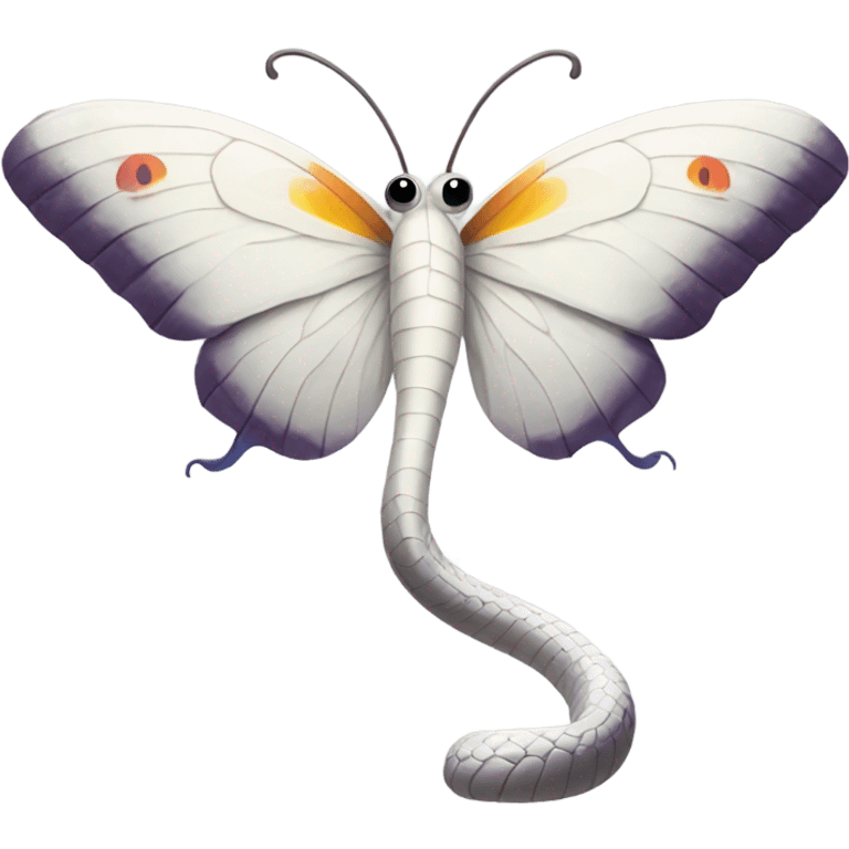 White snake with wings of butterfly  emoji