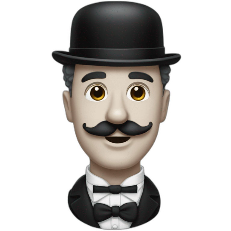 Charlie Chaplin bald short mustache emoji