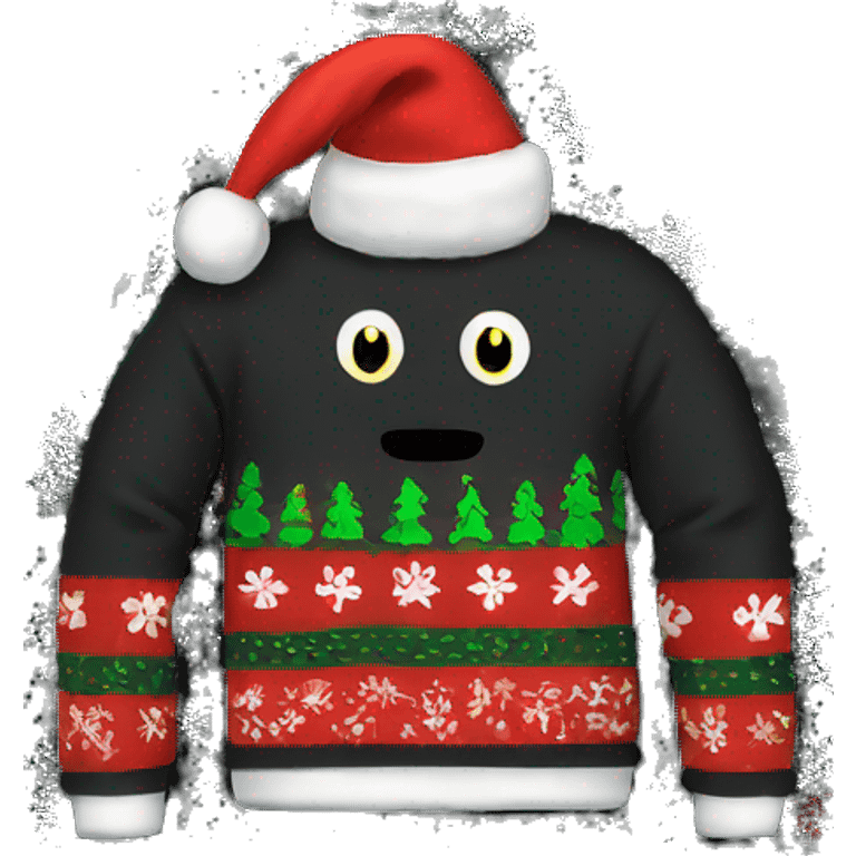 Black ugly christmas sweater emoji