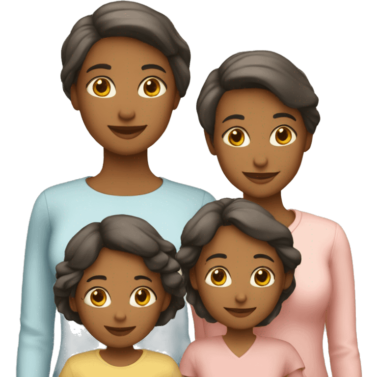 Famille 2 filles 1 mère emoji