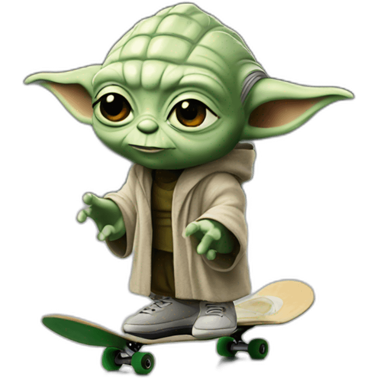 yoda sur un skate emoji