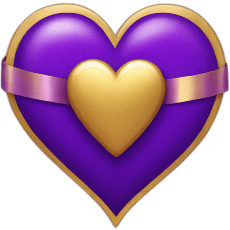 Purple heart with gold ribbon emoji