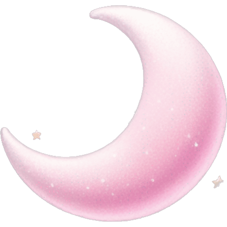 Pink crescent moon with sparkly white clouds emoji | AI Emoji Generator