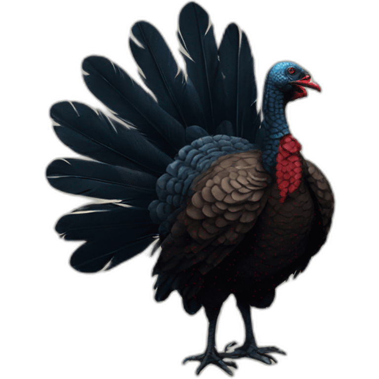 A bold silhouette of a turkey with detailed feathers standing proudly emoji