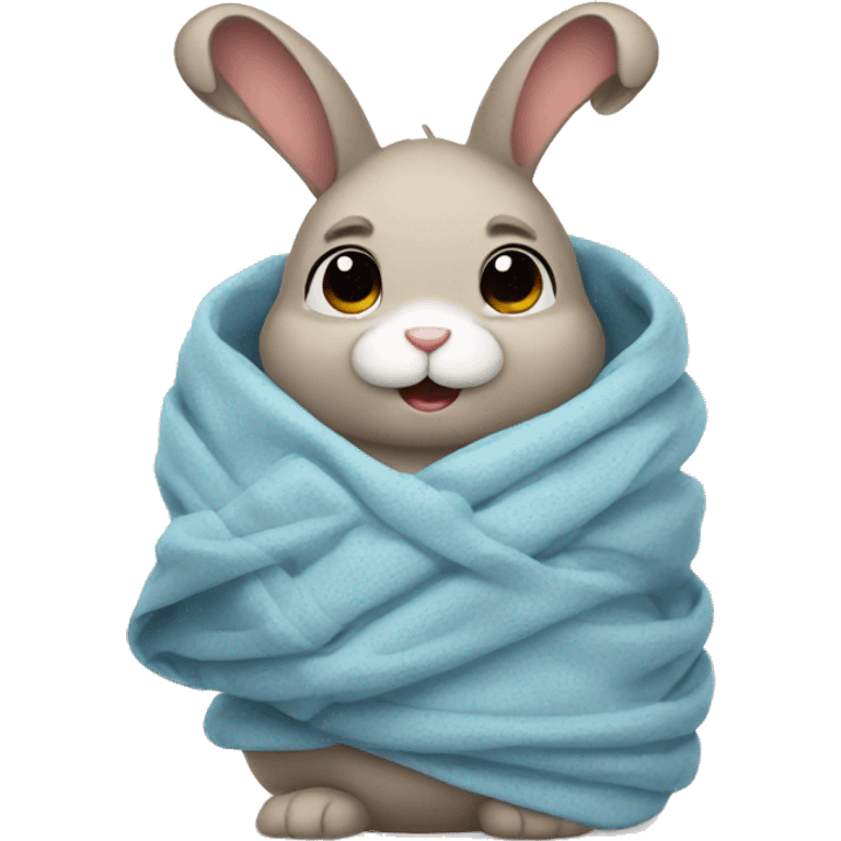 bunny wrapped in a blanket emoji