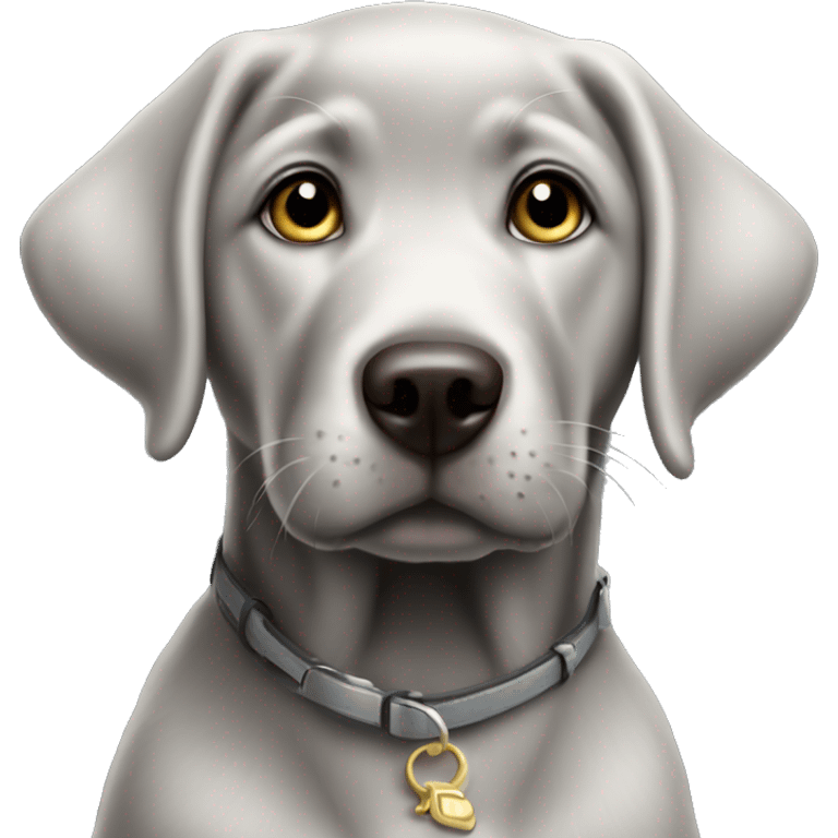 Silver lab puppy sitting emoji