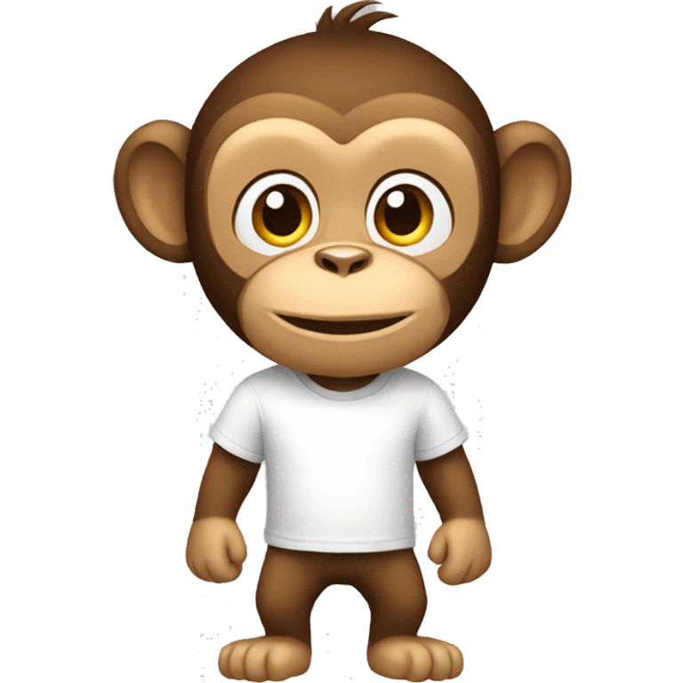 a monkey with a white t-shirt emoji