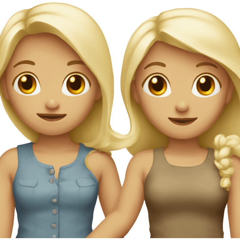 Two blonde friends holding hands emoji