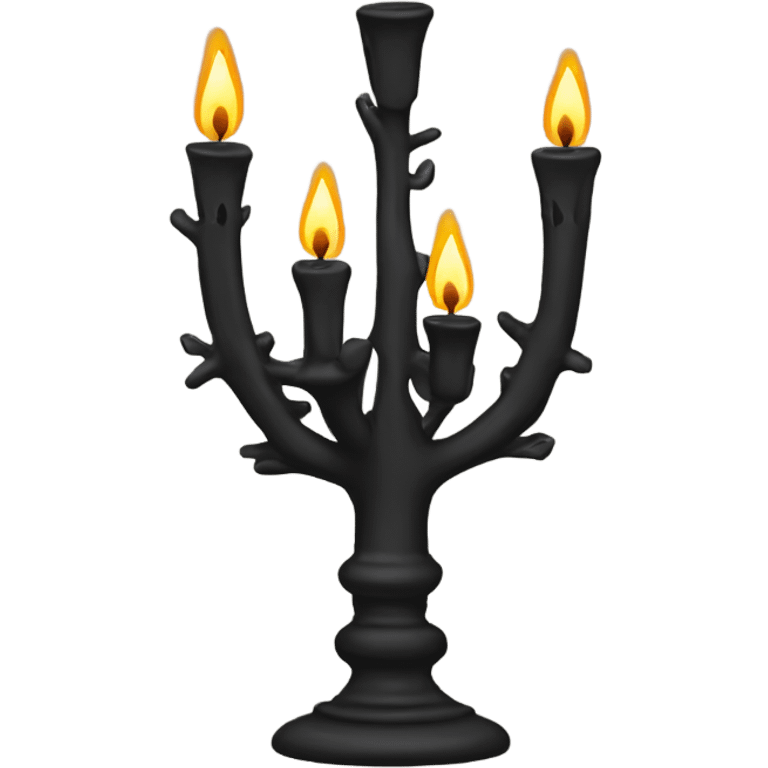 black seven-branched candlestick emoji