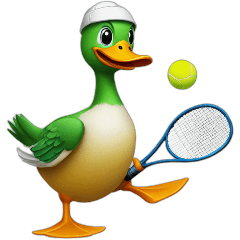 duck playing tennis emoji