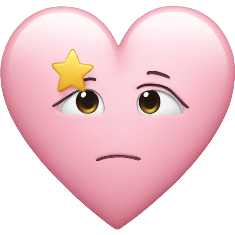 Pastel pink heart with little star emoji